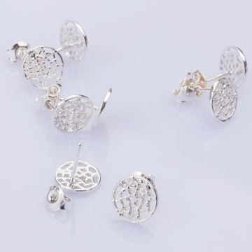 Srebrne kolczyki pajęczyna AG925 9mm