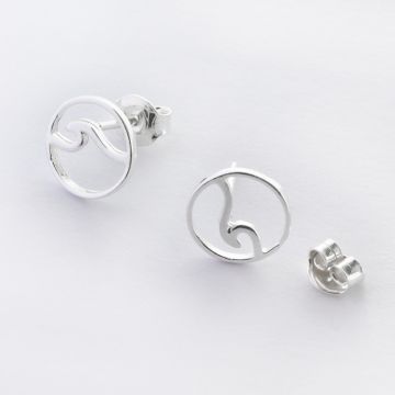 Kolczyki fala w kółku AG925 9,5mm