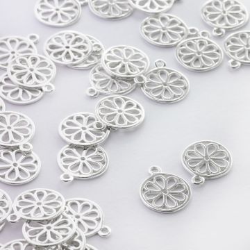 Zawieszka kwiatek w kółku AG925 11,5mm