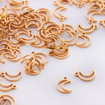 Zawieszka mini księżyc wycięty AG925 pozłacany 9mm