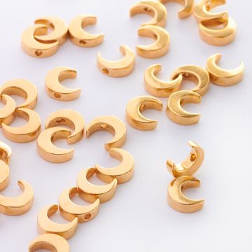 Srebrny koralik księżyc AG925 pozłacany 8mm