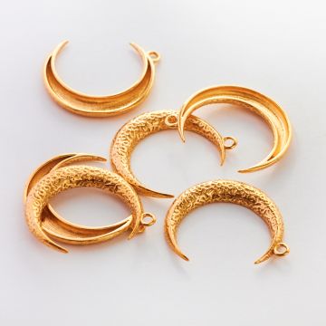 Srebrna zawieszka księżyc AG925 pozłacany 20mm