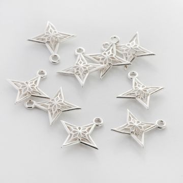 Srebrna zawieszka róża wiatrów ażurowa AG925 15mm