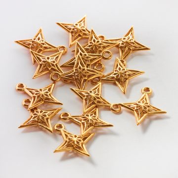 Srebrna zawieszka róża wiatrów ażurowa AG925  pozłacana 15mm