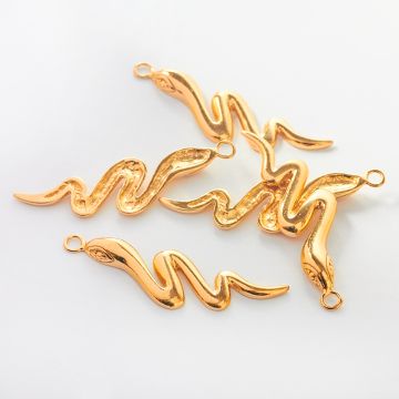 Srebrna zawieszka wąż duży AG925 pozłacany 40mm