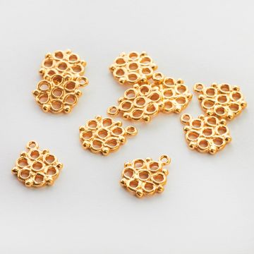 Srebrna zawieszka kwiatek z kółek AG925  pozłacana 11mm