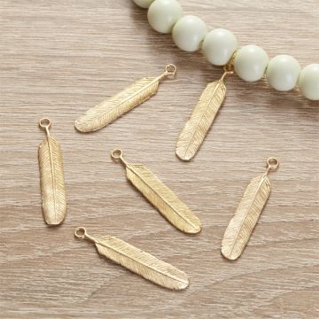 Srebrna zawieszka pióro duże AG925 pozłacana 35mm