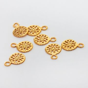 Srebrna zawieszka kółko ażurowe AG925 pozłacana 11mm