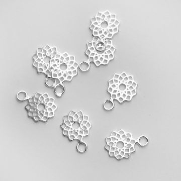 Srebrna zawieszka kwiatek ażurowy AG925 11,5mm