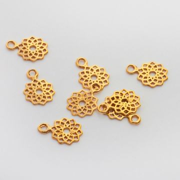 Srebrna zawieszka kwiatek ażurowy AG925 pozłacana 12mm