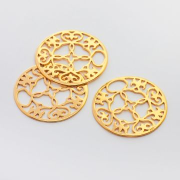 Srebrna zawieszka ornament do naszyjnka AG925 pozłacana 32mm