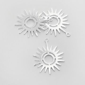 Srebrna zawieszka do naszyjników słońce wycinane AG925 28mm