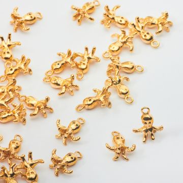 Srebrna zawieszka ośmiorniczka AG925 pozłacana 10mm