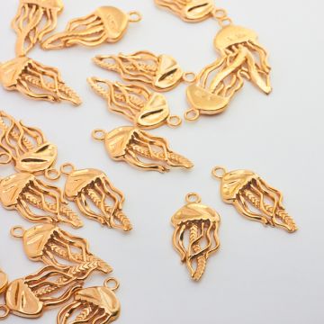 Srebrna zawieszka meduza AG925 pozłacana 24mm