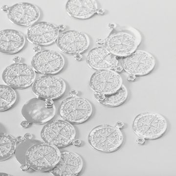 Srebrna zawieszka róża wiatrów w kółku AG925 16,5mm