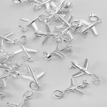 Srebrna zawieszka z krawatką samolot AG925 22mm