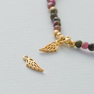 Srebrne skrzydło mini 13x5mm AG925 pozłacane