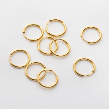 Srebrne kolczyki koła AG925 pozłacane 13,5mm