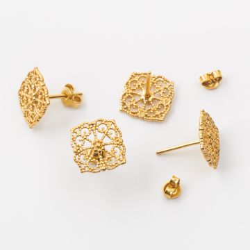 Srebrne kolczyki filigranowe AG925 pozłacane 13,5mm