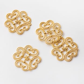 Srebrna zawieszka do naszyjników zawijasy AG925 pozłacana 28,5mm