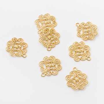 Srebrna zawieszka do naszyjników zawijasy AG925 pozłacana 19,5mm