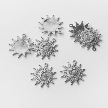 Srebrna zawieszka słońce z księżycem AG925 19,5mm