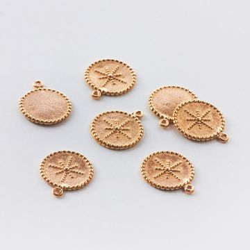 Srebrna zawieszka róża wiatrów z kropek AG925 pozłacana 16,5mm