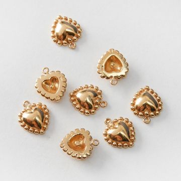 Srebrna zawieszka serce z kuleczkami AG925 pozłacana 10,5mm