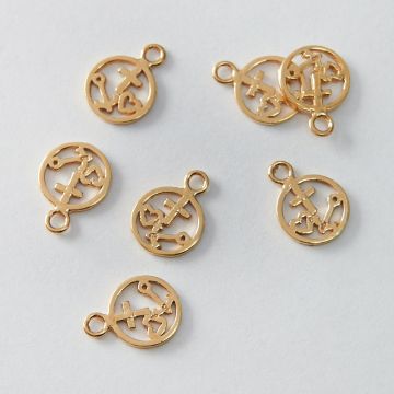 Srebrna zawieszka wycięta wiara, nadzieja, miłość AG925 pozłacana 10mm