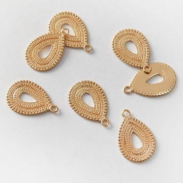 Srebrna zawieszka łezka w kropeczki AG925 pozłacana 20mm