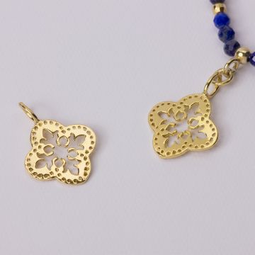 Zawieszka kwiatek ażurowy AG925 pozłacana 18x13mm