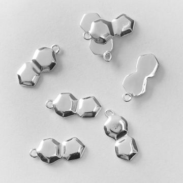 Srebrna zawieszka złączone sześciokąty AG925 15mm