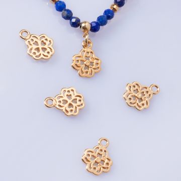 Srebrna zawieszka kwiatek ażurowy AG925 pozłacana 8mm