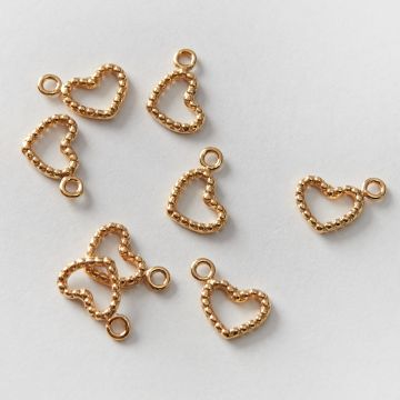 Srebrna zawieszka serce z kuleczek AG925 pozłacana 12,5mm