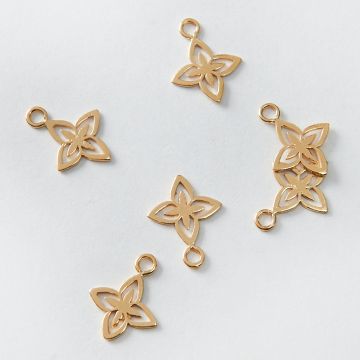 Srebrna zawieszka kwiat ażurowy AG925 pozłacana 15mm