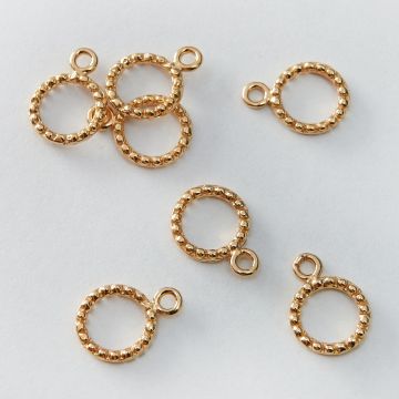 Srebrna zawieszka kółko z kuleczek AG925 pozłacana 9mm