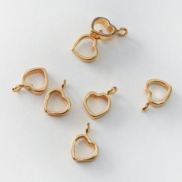 Srebrna zawieszka serce wycięte grube AG925 pozłacana 11,5mm