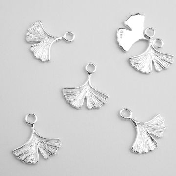 Srebrna zawieszka liść miłorzębu AG925 14mm