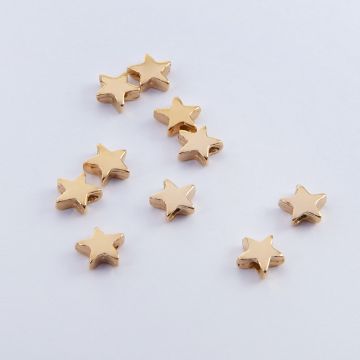 Srebrny koralik gwiazdka AG925 pozłacana 6mm