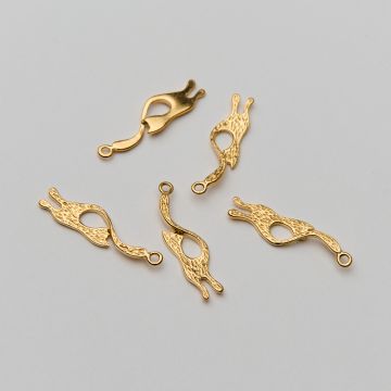 Srebrna zawieszka kotek z ogonem do góry AG925 pozłacana 25mm