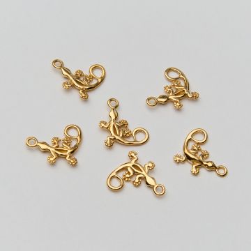 Srebrna zawieszka jaszczurka z zawiniętym ogonem AG925 pozłacana 14mm