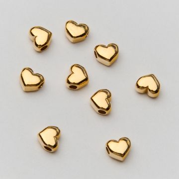 Srebrny koralik mini serduszko AG925 pozłacane 4mm