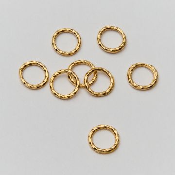 Srebrne kółko ozdobne skręcane AG925 pozłacane 7x1mm