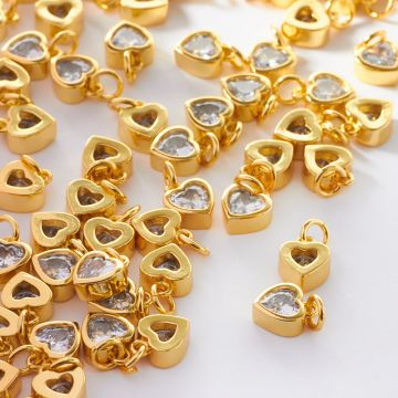 Złocona zawieszka serce z cyrkonią 8,5mm