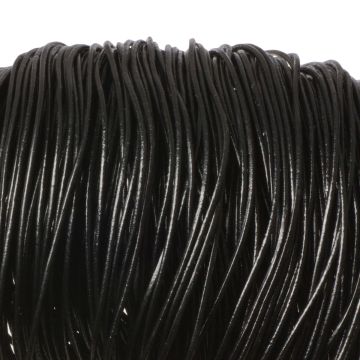 Rzemień naturalny lakierowany czarny 2mm