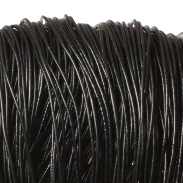 Rzemień naturalny lakierowany czarny 1,5mm