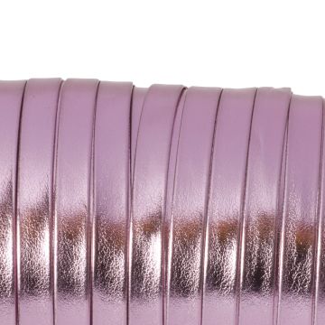 Rzemień płaski metalic pink 8x1mm