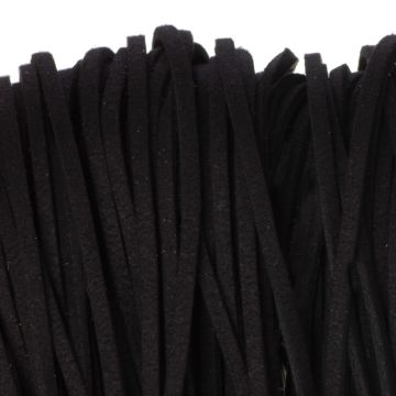 Rzemień zamszowy płaski czarny 2,5x1mm