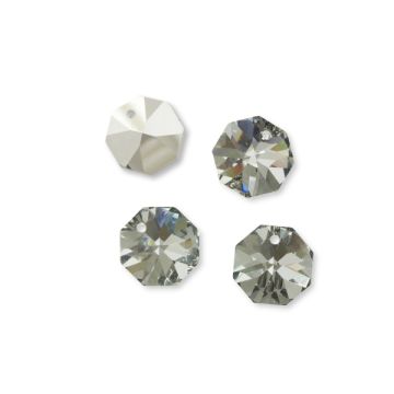 Preciosa octagon 14mm silver shadow