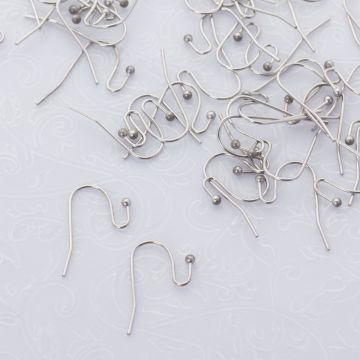 Bigle z lutowaną kulką ze stali chirurgicznej w kolorze srebrnym 21mm